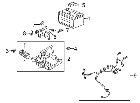 2008 Ford Taurus X Battery Positive Cable Diagram for 8G1Z-14300-BA