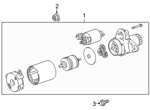 2022 Toyota Highlander Starter Starter Diagram for 28100-0P090