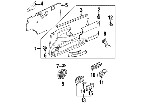 2000 Honda Passport Front Door Switch, Passenger Side Power Window (Black) Diagram for 8-97206-481-0