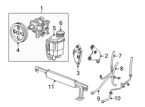 2007 Dodge Ram 3500 P/S Pump & Hoses Line-Power Steering Return Diagram for 52113631AD