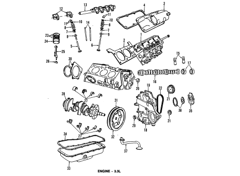 1993 Chrysler Concorde Engine Parts, Mounts, Cylinder Head & Valves, Camshaft & Timing, Oil Pan, Oil Pump, Crankshaft & Bearings, Pistons, Rings & Bearings Rotor Pkg-Oil Pump Diagram for 4728396