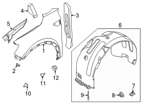 2021 Kia Sorento Fender & Components Guard Assembly-Front WHE Diagram for 86811R5010