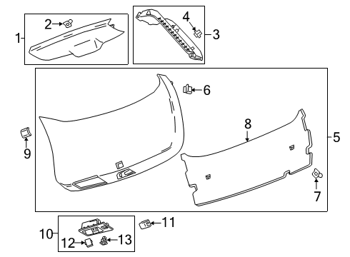 2022 Cadillac XT4 Interior Trim - Lift Gate Pull Pocket Retainer Diagram for 11548127