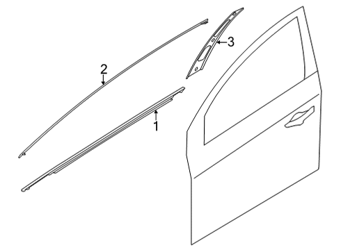 2021 Kia K5 Exterior Trim - Front Door W/STRIP Assembly-Fr Dr B Diagram for 82210L3000