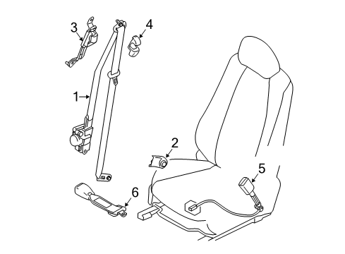 2016 Scion iA Seat Belt Outer Belt Assembly Diagram for 73360-WB001