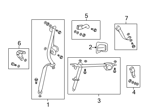 2007 Acura MDX Seat Belt Protector, Left Rear Seat Belt Diagram for 82891-STX-A00