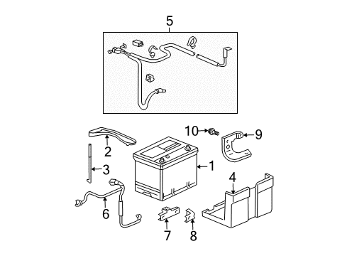 2005 Acura MDX Battery Plate, Battery Setting (70D, 80D) Diagram for 31512-S3V-000