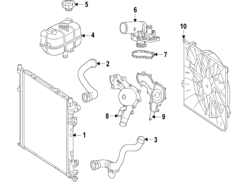 2021 Jeep Grand Cherokee L Cooling System, Radiator, Water Pump, Cooling Fan Seal-THERMOSTAT Diagram for 68538186AA