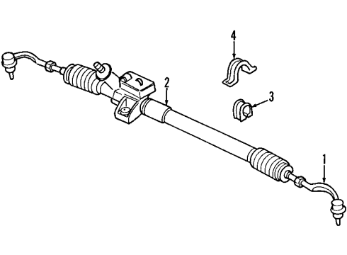 1997 Dodge Stratus P/S Pump & Hoses, Steering Gear & Linkage Complete Rack Assembly Diagram for 4897582AB