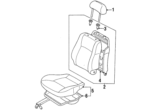 1998 Nissan 200SX Front Seat Components Cushion Assy-Front Seat Diagram for 87300-8B760