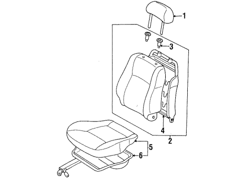 1996 Nissan 200SX Front Seat Components Cushion Assy-Front Seat Diagram for 87300-1M741