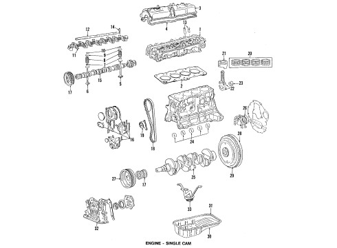 1985 Chevrolet Nova Engine Parts, Mounts, Cylinder Head & Valves, Camshaft & Timing, Oil Pan, Oil Pump, Crankshaft & Bearings, Pistons, Rings & Bearings Gasket, Cyl Head Diagram for 94843783