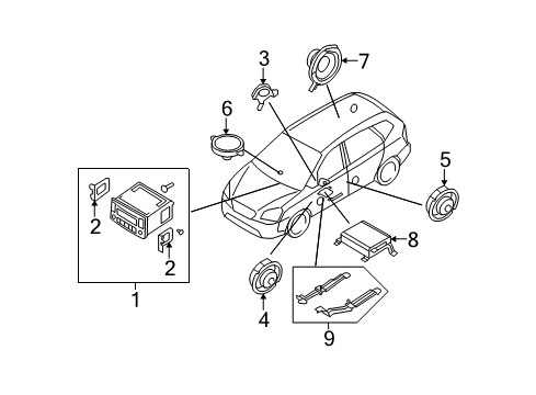 2007 Kia Rondo Sound System Bracket-Radio Mounting RH Diagram for 961521D500