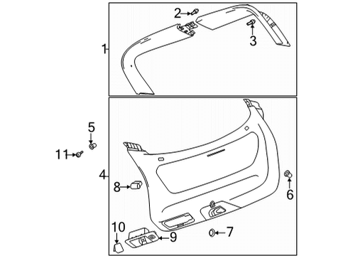 2022 Buick Envision Interior Trim - Lift Gate Pull Handle Cover Diagram for 84831229