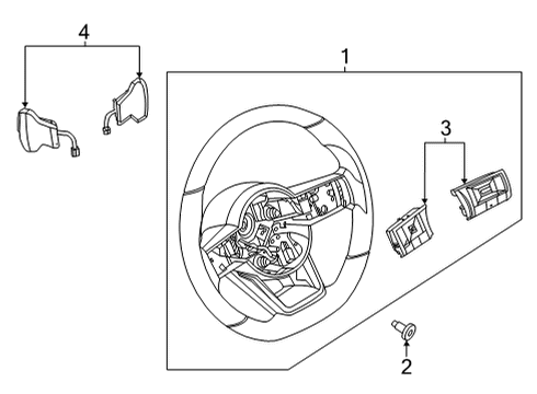 2021 Nissan Rogue Steering Column & Wheel, Steering Gear & Linkage Switch Assembly-Steering Wheel Diagram for 25550-6RF2A