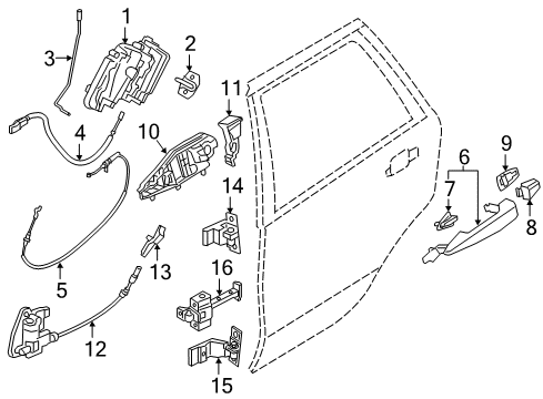 2017 BMW X6 Rear Door Adapter, Support, Rear Left Diagram for 51227384807