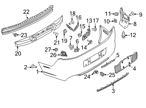 2014 Ford Mustang Parking Aid Molding Diagram for DR3Z-17C830-AA