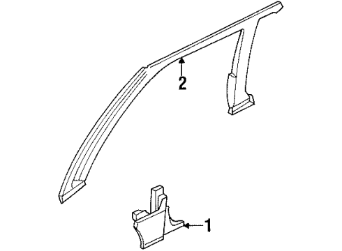 1990 Acura Integra Interior Trim - Pillars, Rocker & Floor Garnish Assembly, Left Front Pillar (Shimmer Gray) Diagram for 84151-SK7-A02ZA