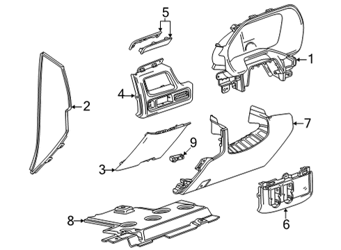 2021 Chevrolet Tahoe Cluster & Switches, Instrument Panel Switch Bezel Diagram for 84687462