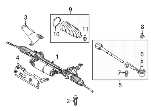 2022 BMW M4 Steering Gear & Linkage Pipe Clamp Diagram for 32106871896