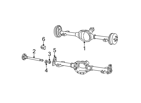 2003 Chevrolet S10 Axle Housing - Rear Axle Asm-Rear (3.42 Ratio) Diagram for 15086716