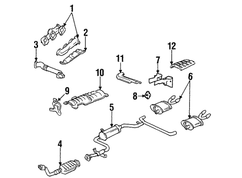 1995 Chevrolet Lumina Exhaust Manifold Shield Asm-Catalytic Converter Heat Diagram for 10230159