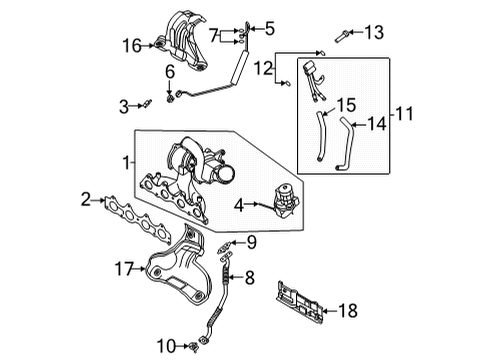 2021 Kia Seltos Turbocharger & Components Nut-Joint Diagram for 282312B767