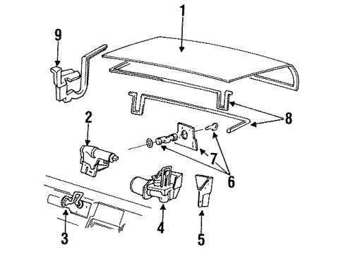 1996 Lincoln Town Car Trunk Lock Switch Diagram for F1VY-54432A38-B