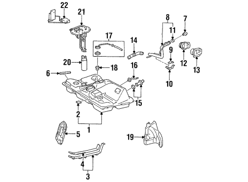 1998 Toyota Celica Fuel System Components Breather Tube Diagram for 77012-20110