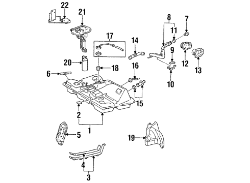 1998 Toyota Celica Fuel System Components Bracket, Fuel Pump Diagram for 77203-20190