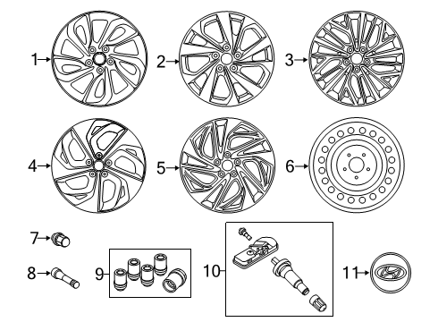 2018 Hyundai Tucson Wheels, Covers & Trim 17 Inch Wheel Diagram for 52910-D3210