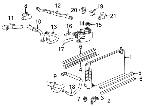 2005 Ford Taurus Radiator & Components Radiator Lower Support Diagram for F6DZ-16138-BA