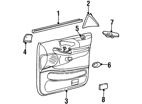 2001 Lincoln Navigator Interior Trim - Front Door Lock Knob Bezel Diagram for F75Z-7821999-AAC