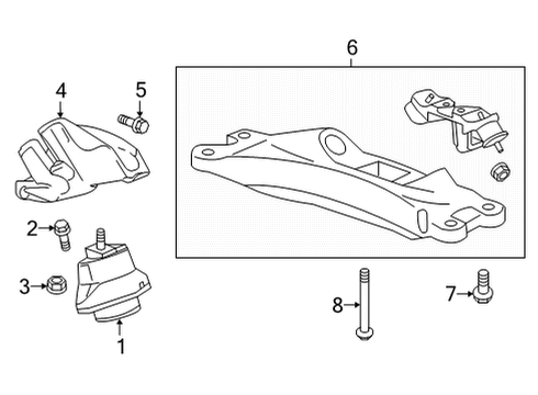 2022 Cadillac CT5 Engine & Trans Mounting Motor Mount Diagram for 84288957