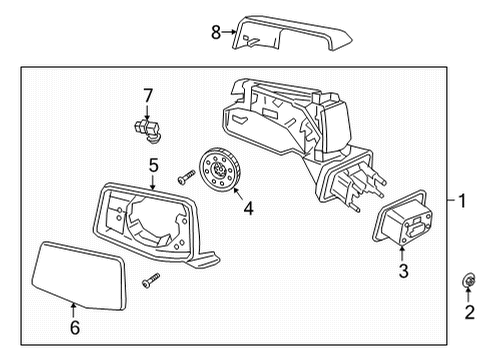 2021 Chevrolet Silverado 2500 HD Automatic Temperature Controls Mirror Assembly Diagram for 84817037