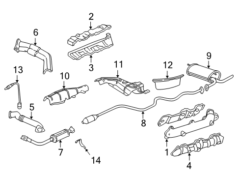 1999 Chevrolet Malibu Exhaust Components, Exhaust Manifold Exhaust Pipe Assembly Diagram for 22603064