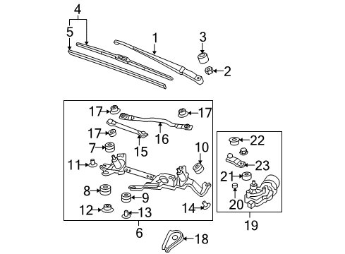 2012 Honda Fit Wiper & Washer Components Mount, Rubber (D) Diagram for 76517-TF0-004