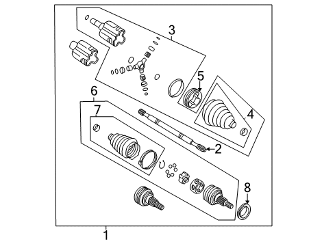 1998 Buick Regal Drive Axles - Front Front Wheel Drive Shaft Kit Diagram for 26045773