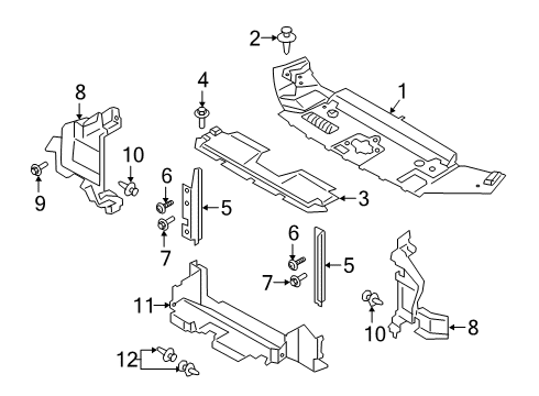 2021 Ford Ranger Air Deflector - Radiator Support Air Deflector Diagram for KB3Z-8310-A