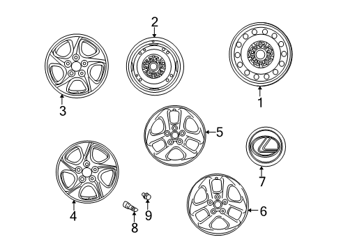 2001 Lexus ES300 Wheels Wheel, Disc Diagram for 42611-33150