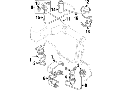 1997 Acura CL Emission Components Cover Diagram for 36201-P0B-A01