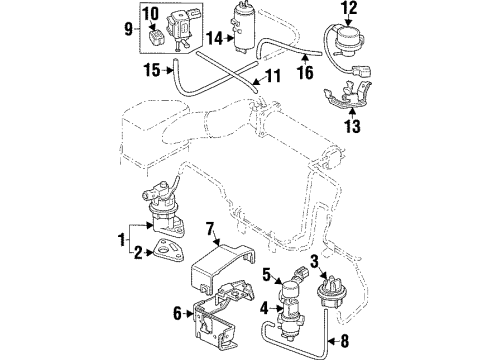 1997 Acura CL Emission Components Hose, Purge Diagram for 36165-P0A-L01