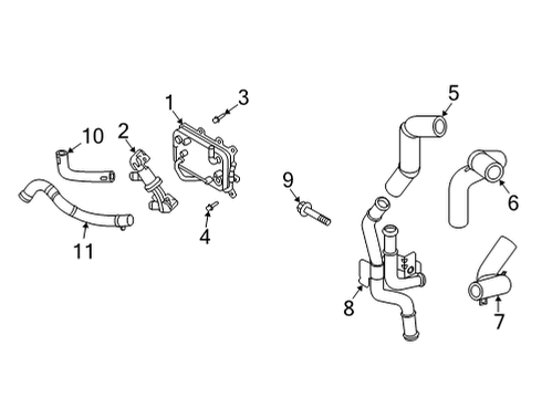 2021 Hyundai Sonata Oil Cooler Pipe Assembly-Oil Cooler Diagram for 254712S000