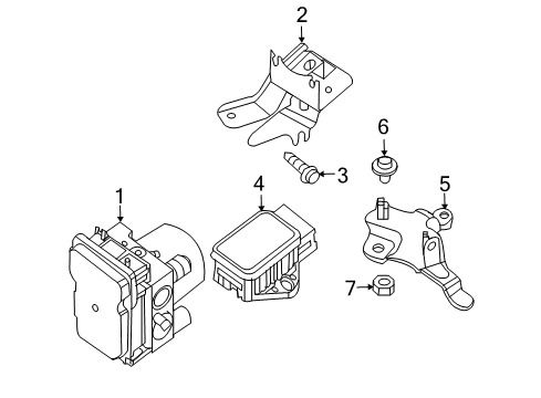 2007 Nissan Altima Anti-Lock Brakes Bracket-Actuator Diagram for 47840-JA000