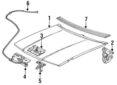 1991 Chrysler LeBaron Hood & Components, Exterior Trim Handle Diagram for 5257511