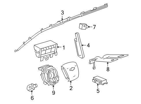 2016 GMC Terrain Air Bag Components Side Air Bag Diagram for 20827690