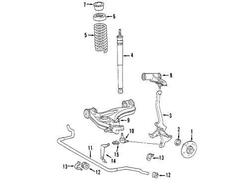 2008 Chrysler Crossfire Front Suspension Components, Lower Control Arm, Upper Control Arm, Stabilizer Bar BUSHING-SWAY ELIMINATOR Diagram for 5098933AA