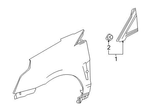 2013 Cadillac SRX Exterior Trim - Fender Corner Molding Diagram for 22774040