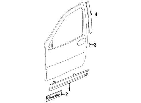 2000 Oldsmobile Silhouette Exterior Trim - Front Door Molding Asm-Front Side Door Lower Diagram for 10240171