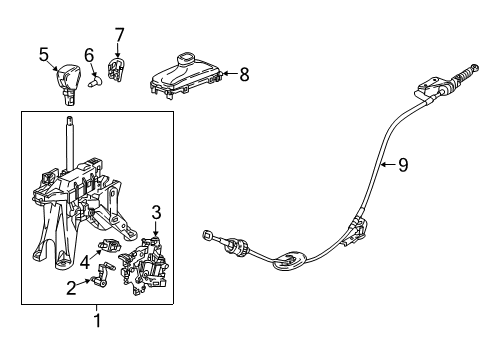 2020 Honda Civic Gear Shift Control - AT Knob, Select *NH869L* (LEA) (GRAND BONHEUR SILVER) Diagram for 54131-TEA-L81ZA